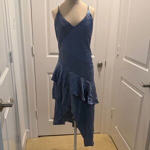 Parker Blue Asymmetrical Midi Dress